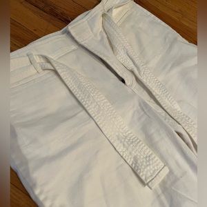 Loft white pants with belt tie